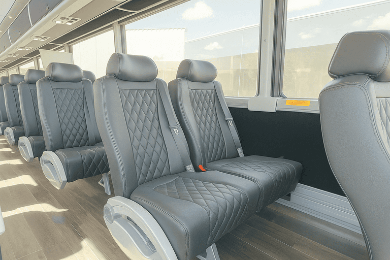 interior of Carrollton Coach Bus Service charter bus