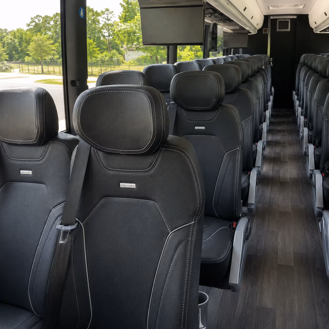 carrollton 56 passenger charter bus inside