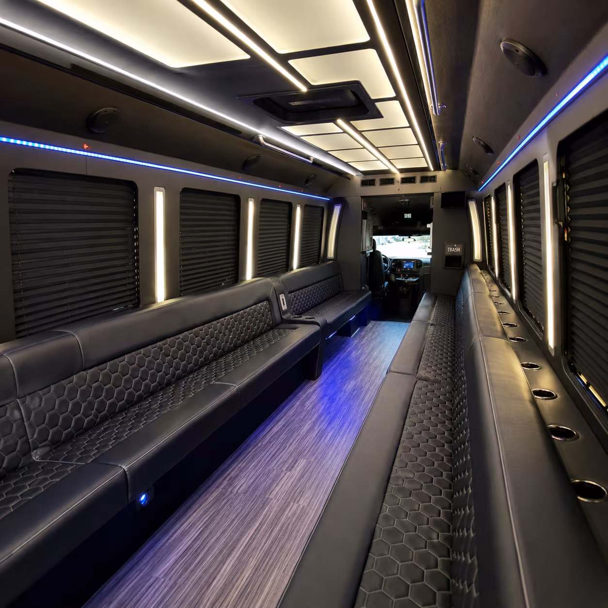 carrollton party bus rental interior